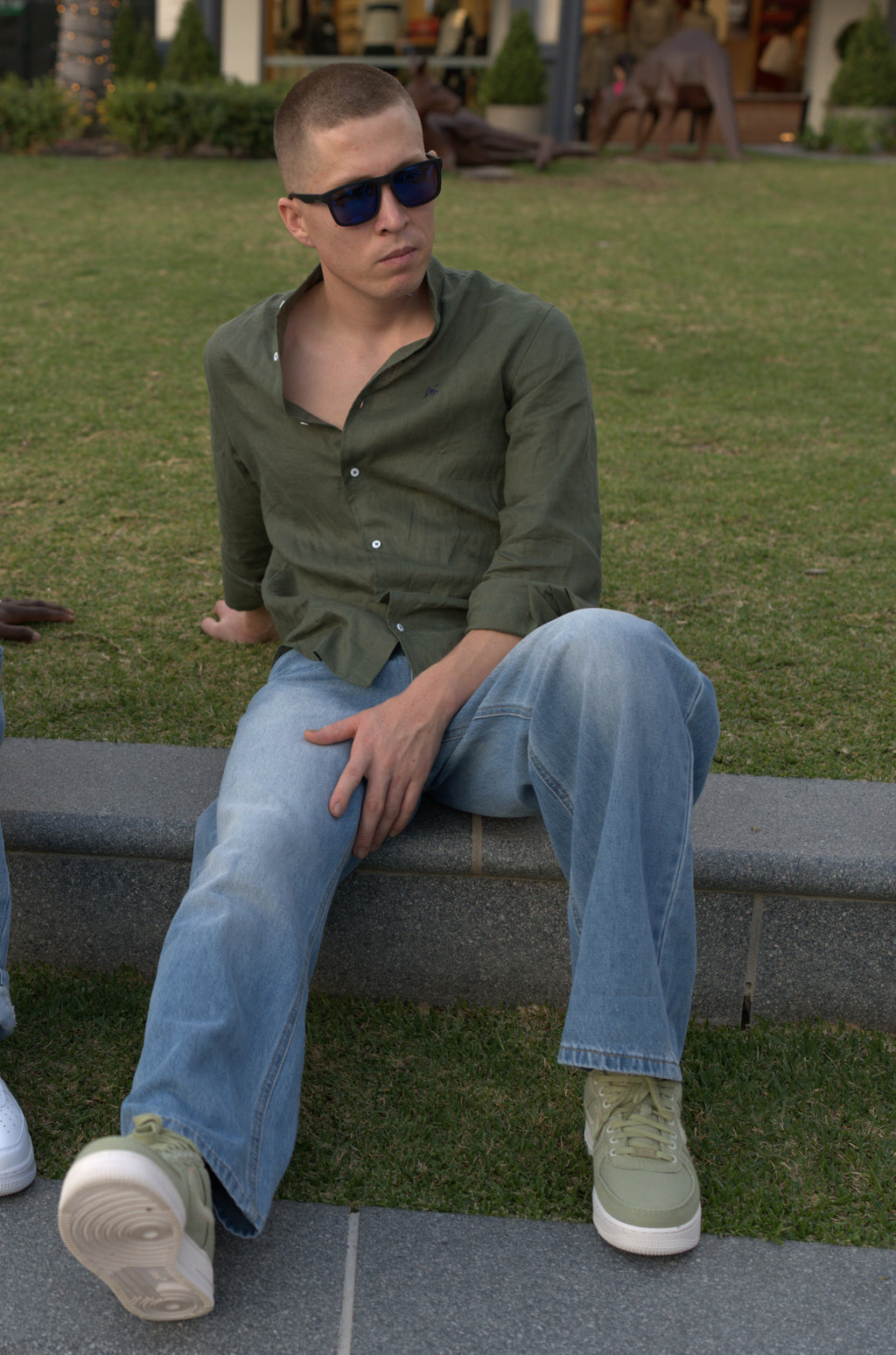 ALPHA POLARIS Pure Linen Shirt — Loose Fit