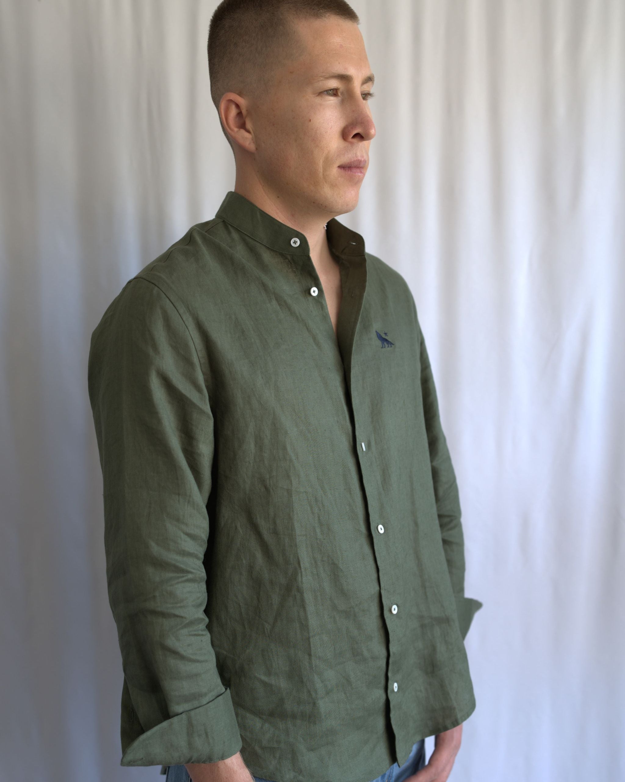 ALPHA POLARIS Pure Linen Shirt — Loose Fit