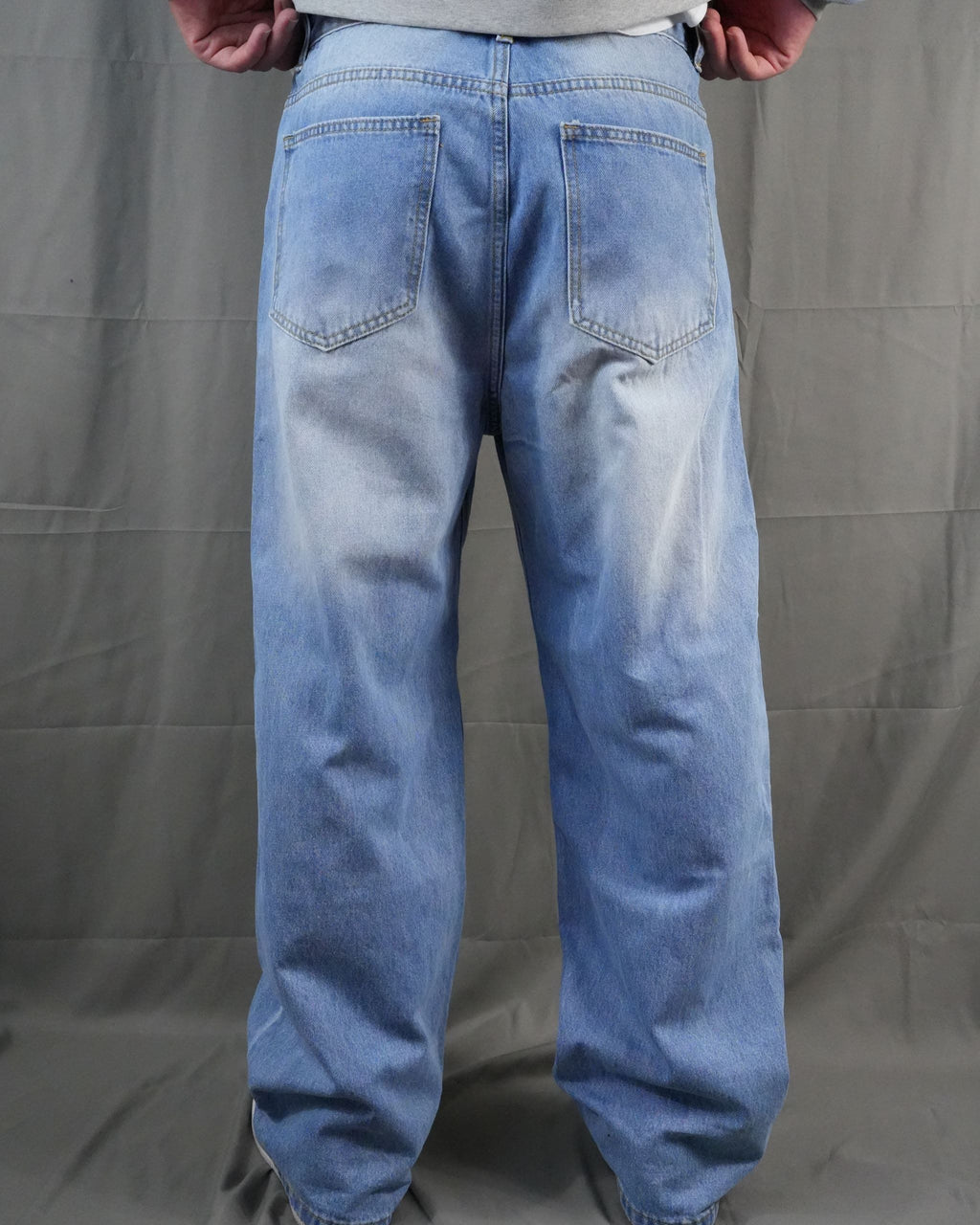 ALPHA POLARIS Relaxed Fit Light Wash Wide‑Leg denim Jeans