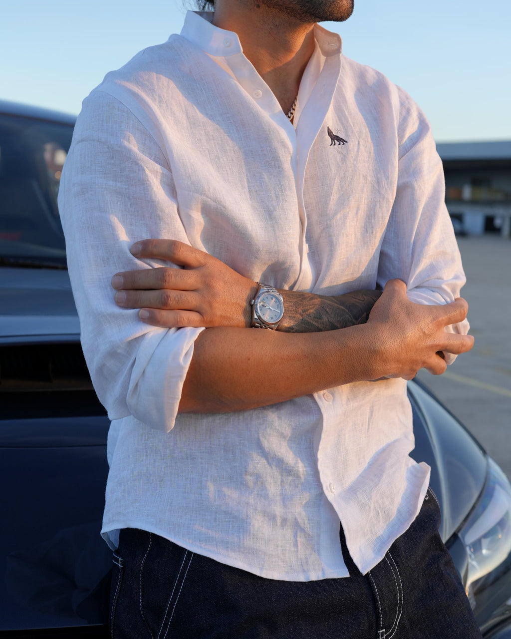 ALPHA POLARIS Pure Linen Shirt — Loose Fit