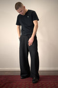 Alpha Polaris Wide-Leg Essential Pants– Black