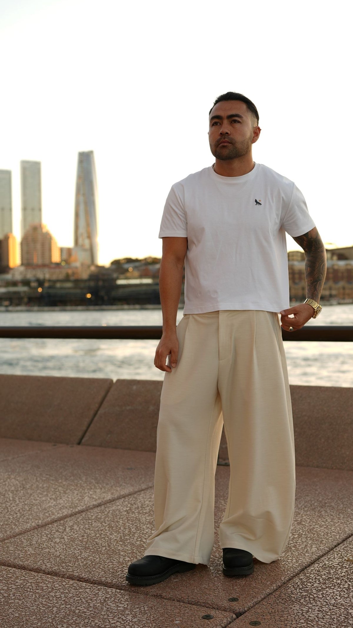 Wide-Leg Essential Pant - Creamy