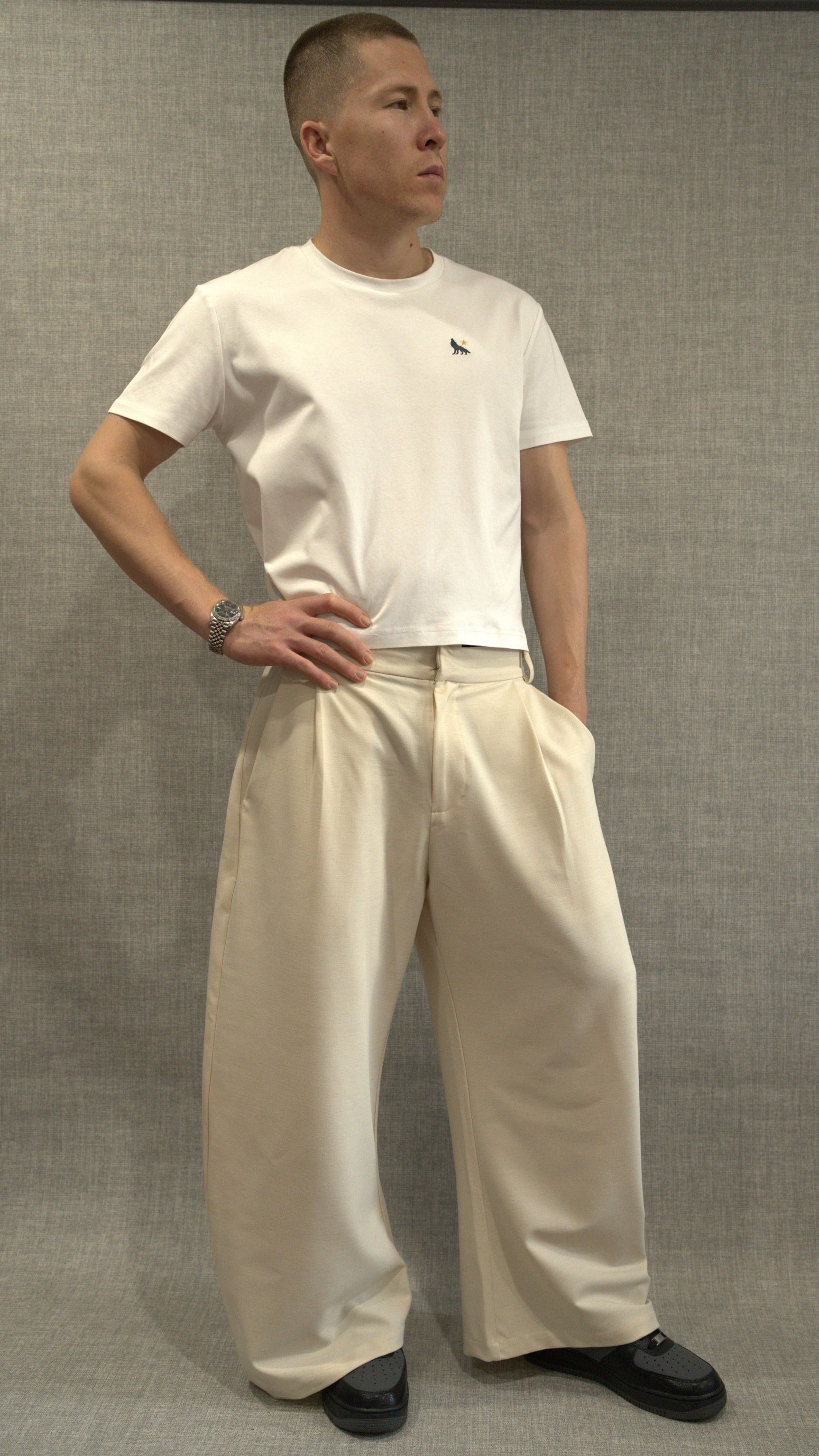 Wide-Leg Essential Pant - Creamy