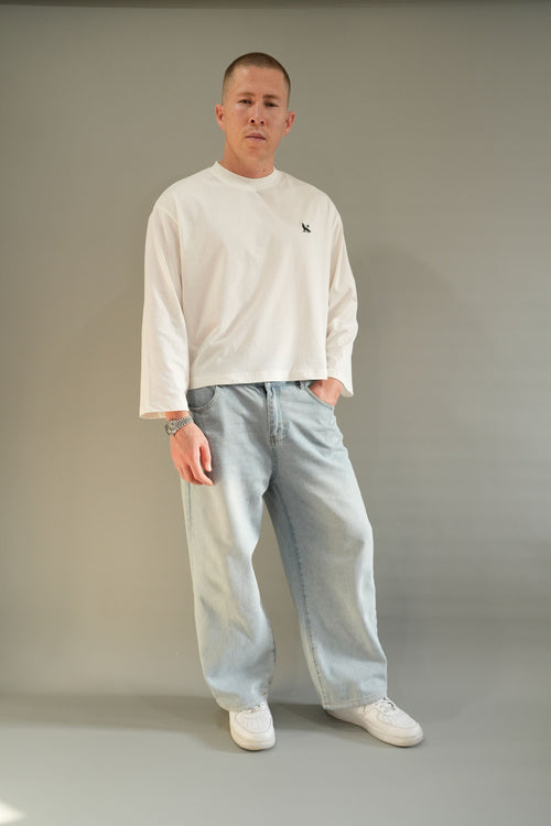 Alpha Polaris Boxy Long sleeve Tee - White