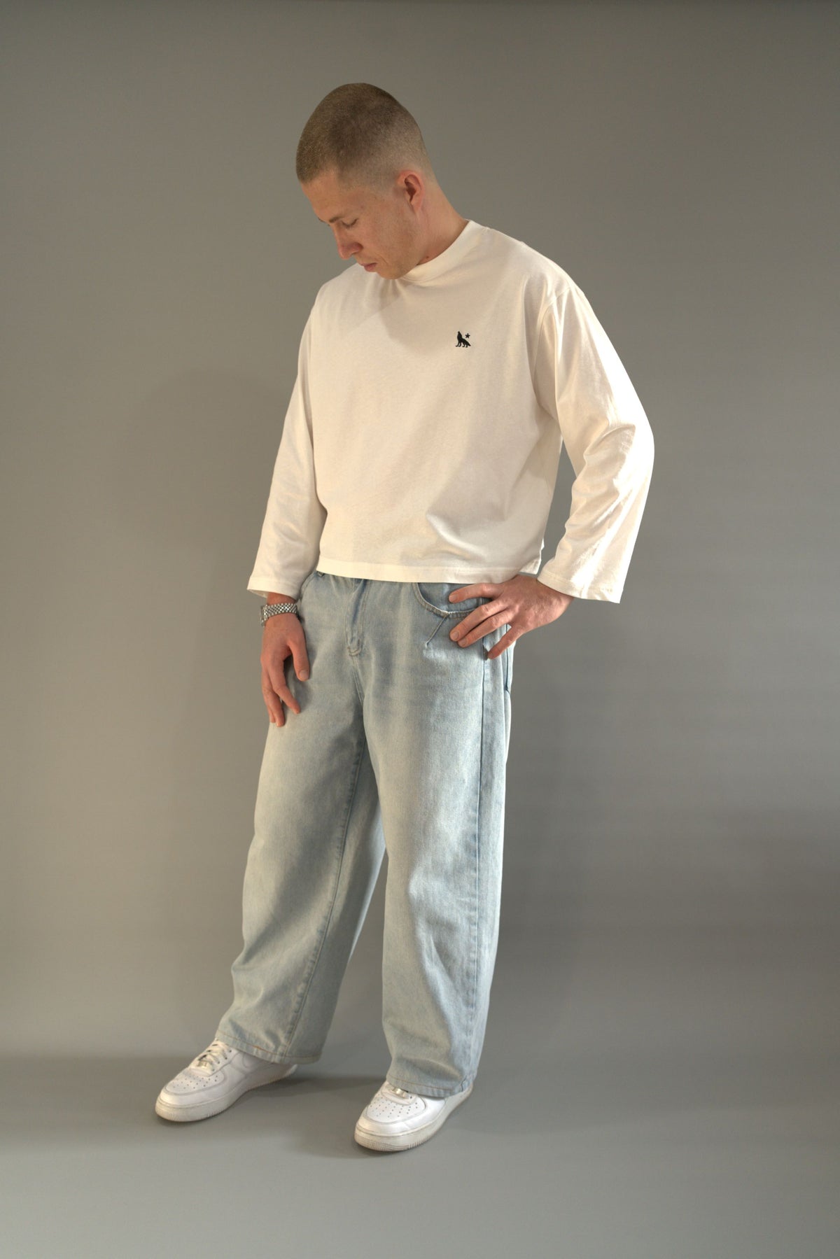 Alpha Polaris Boxy Long sleeve Tee - White