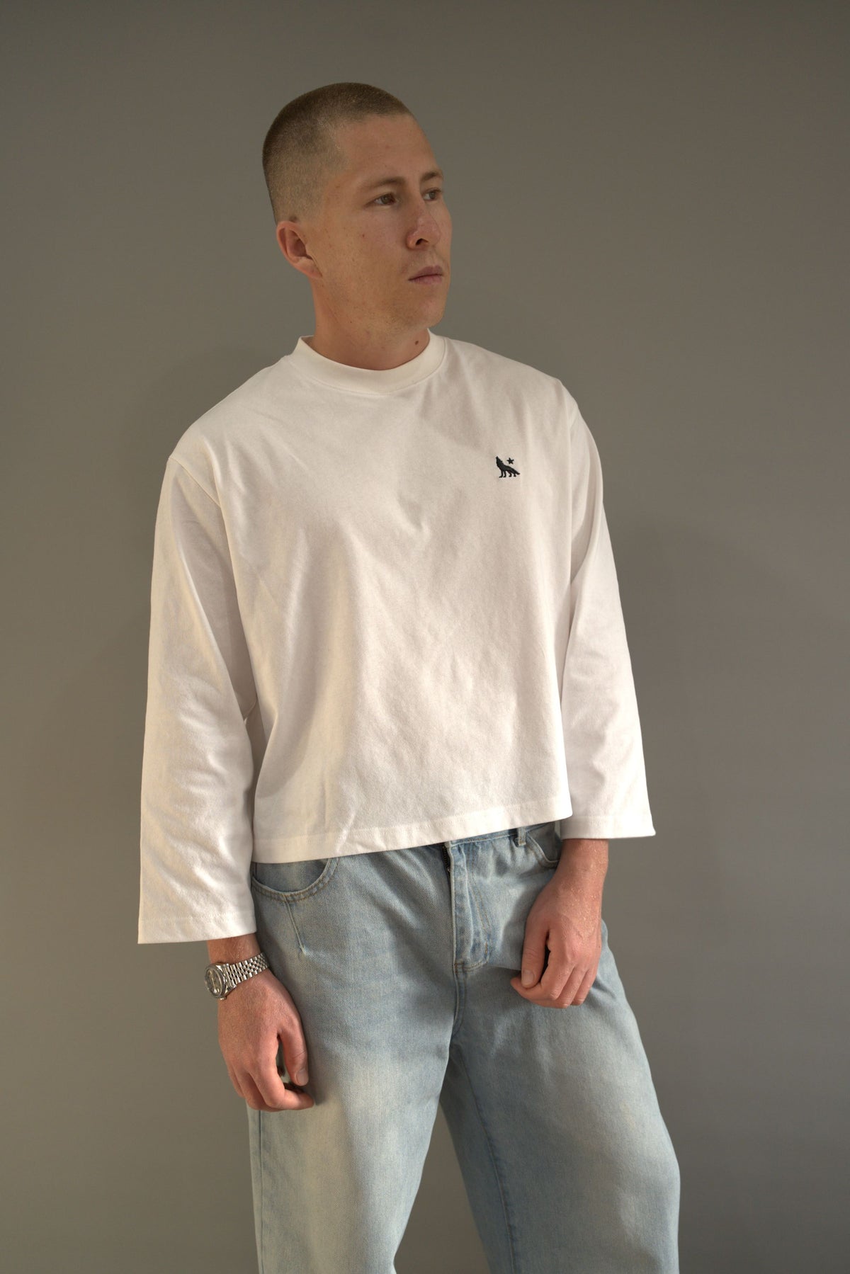 Alpha Polaris Boxy Long sleeve Tee - White