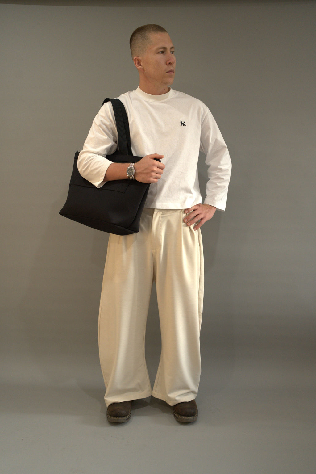 Wide-Leg Essential Pant - Creamy